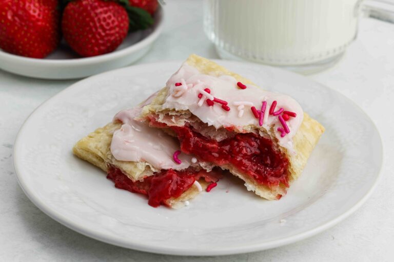 Cut open strawberry pop tart