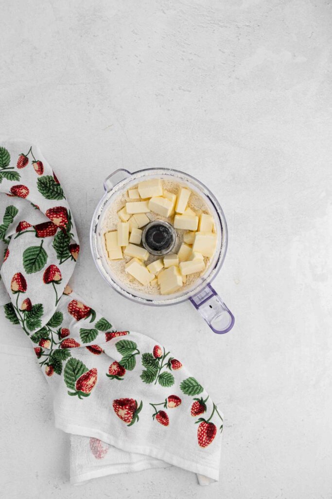 Butter slices in blender
