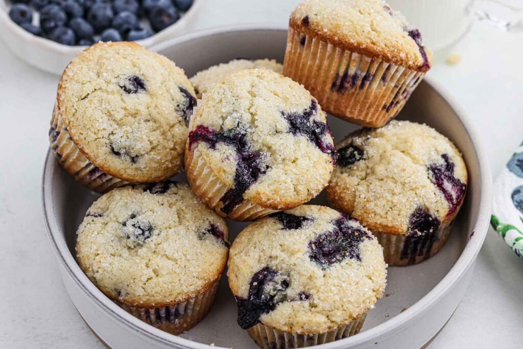 bowl of muffins stacked together.