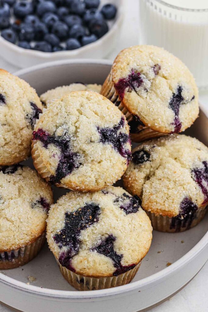 Gluten free muffins in bowl.